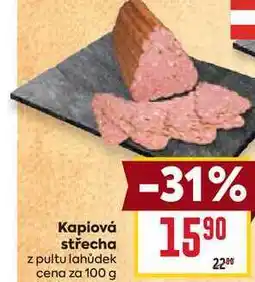 Billa Kapiová střecha z pultu lahůdek cena za 100 g nabídka