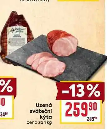 Billa Uzená sváteční kýta cena za 1 kg nabídka