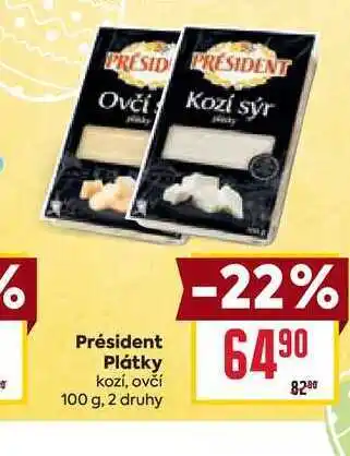 Billa Président Plátky kozi, ovčí 100 g nabídka