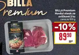 Billa BILLA Premium Hovězí steak ze svíčkové 2 ks nabídka