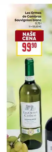 Billa Les Ormes de Cambras Sauvignion blanc 0,75l nabídka