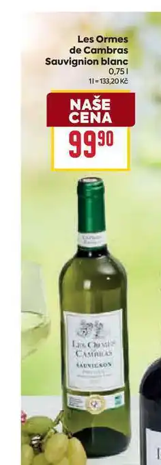 Billa Les Ormes de Cambras Sauvignion blanc 0,75l nabídka