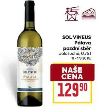 Billa SOL VINEUS Pálava pozdní sběr polosuché, 0,75l nabídka