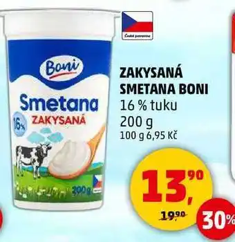 Penny Market ZAKYSANÁ SMETANA BONI Smetana 16% tuku, 200 g nabídka