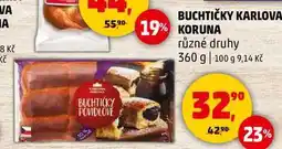 Penny Market BUCHTIČKY KARLOVA KORUNA různé druhy, 360 g nabídka