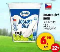 Penny Market JOGURT BÍLÝ BONI 3,7% tuku, 150 g nabídka