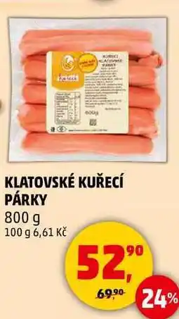 Penny Market KLATOVSKÉ KUŘECÍ PÁRKY, 800 g nabídka