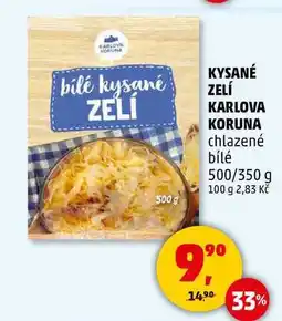Penny Market KYSANÉ ZELÍ KARLOVA KORUNA chlazené bílé, 500/350 g nabídka