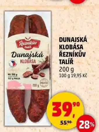 Penny Market DUNAJSKÁ KLOBÁSA ŘEZNÍKŮV TALÍŘ, 200 g nabídka