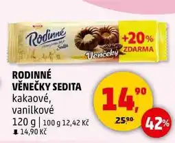 Penny Market RODINNÉ VĚNEČKY SEDITA kakaové, vanilkové 120 g nabídka