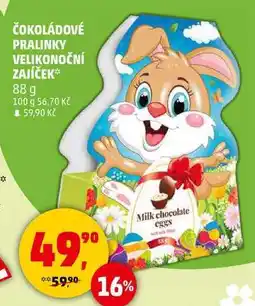 Penny Market ČOKOLÁDOVÉ PRALINKY VELIKONOČNÍ ZAJÍČEK, 88 g nabídka