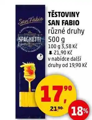 Penny Market TĚSTOVINY SAN FABIO různé druhy, 500 g nabídka