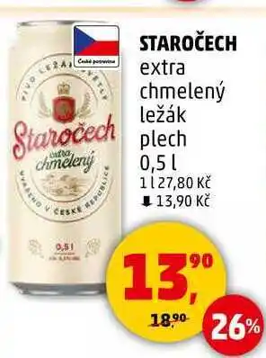 Penny Market STAROČECH extra chmelený ležák plech, 0,5 l nabídka