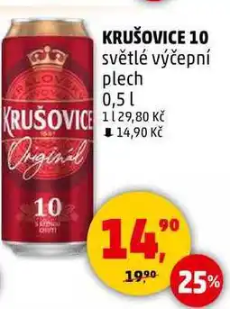 Penny Market KRUŠOVICE 10 světlé výčepní plech, 0,5 l nabídka