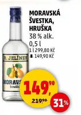 Penny Market MORAVSKÁ ŠVESTKA, HRUŠKA 38% alk., 0,5 l nabídka