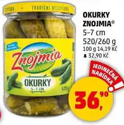 Penny Market OKURKY ZNOJMIA 5-7 cm, 520/260 g nabídka