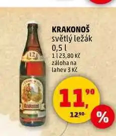 Penny Market KRAKONOŠ světlý ležák, 0,5 l nabídka