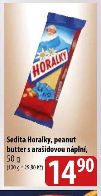 Bala Sedita Horalky, peanut butter s arašídovou náplní nabídka