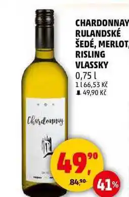Penny Market CHARDONNAY RULANDSKÉ ŠEDÉ, MERLOT RISLING VLASSKY, 0,75 l nabídka