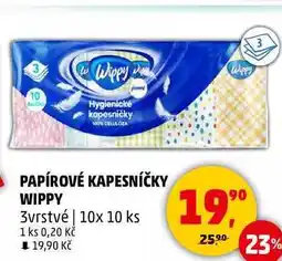 Penny Market PAPÍROVÉ KAPESNÍČKY WIPPY 3vrstvé, 10x 10 ks nabídka