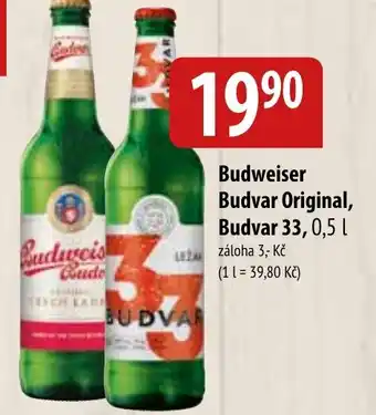 Bala Budweiser Budvar Original, Budvar 33 nabídka