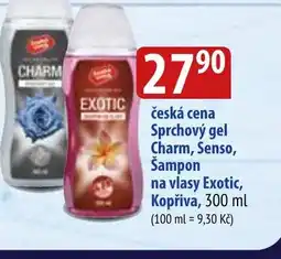 Bala česká cena Sprchový gel Charm, Senso, Šampon na vlasy Exotic, Kopřiva nabídka