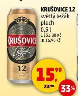 Penny Market KRUŠOVICE 12 světlý ležák plech, 0,5 l nabídka