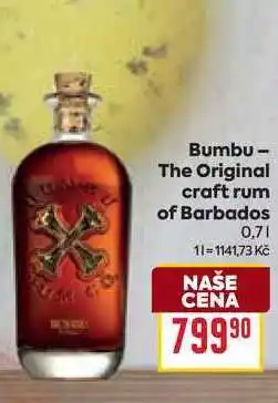 Billa Bumbu- The Original craft rum of Barbados 0,7l nabídka