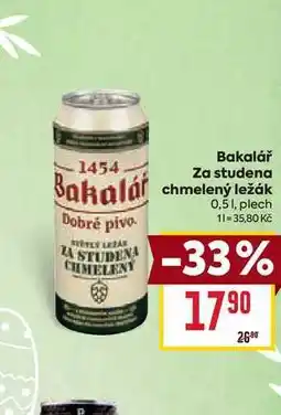 Billa Bakalář za studena chmelený ležák 0,5l, plech nabídka