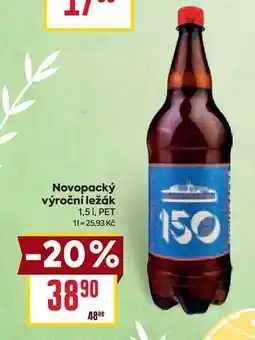 Billa Novopacký výroční ležák 1,51, PET nabídka