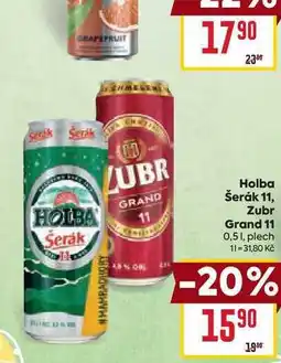 Billa Zubr Grand 11 0,51, plech nabídka