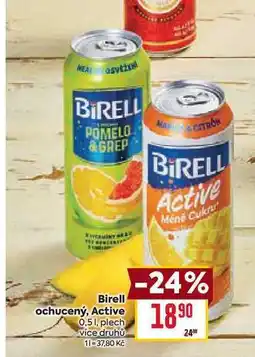 Billa Birell ochucený, Active 0,51, plech nabídka