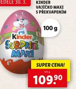 Lidl Kinder vajíčko maxi s překvapením nabídka