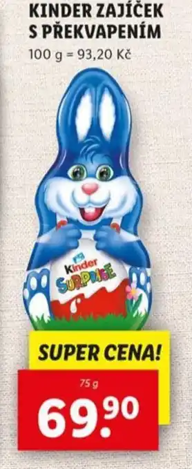 Lidl Kinder zajíček s překvapením nabídka