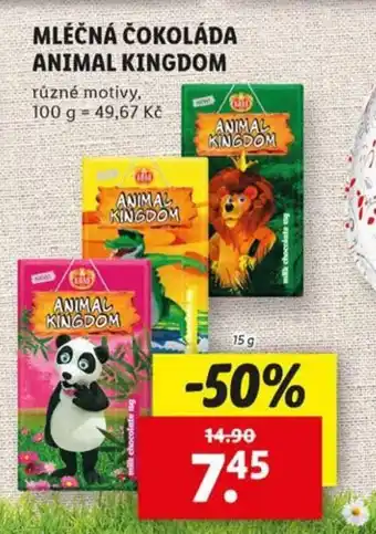 Lidl Mléčná čokoláda animal kingdom nabídka