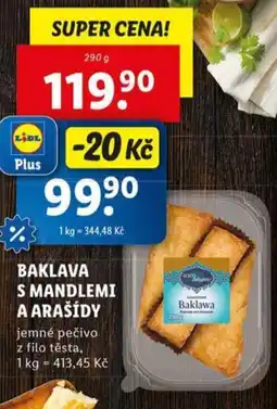 Lidl Baklava s mandlemi a arašídy nabídka