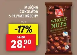 Lidl Mléčná čokoláda s celými ořechy nabídka