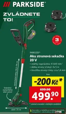 Lidl PARKSIDE Aku strunová sekačka 20 V nabídka