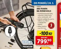 Lidl Aku pumpa na jízdní kolo nabídka