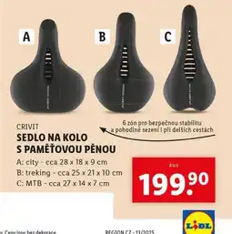 Lidl Sedlo na kolo s paměťovou pěnou nabídka