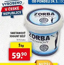 Lidl Smetanovbý jogurt bílý nabídka