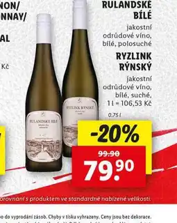 Lidl Rulandské bílé nabídka