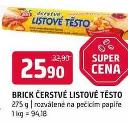 Terno Brick čerstvé listové těsto 275 g rozválené na pečícím papíře nabídka