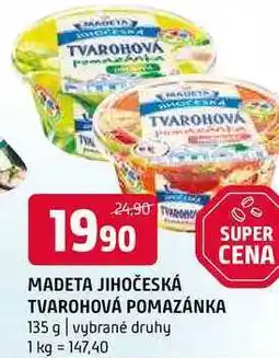 Terno Madeta Jihočeská tvarohová pomazánka 135g, vybrané druhy nabídka