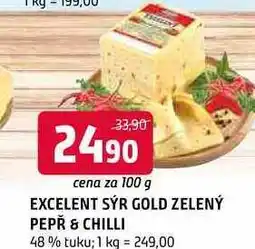Terno Excelent sýr Gold zelený pepř chilli 100g, vybrané druhy nabídka