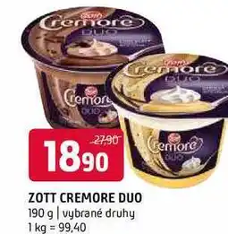 Terno Zott Cremore Duo 190g nabídka