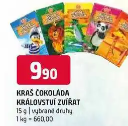 Terno Kraš čokoláda království zvířat 15 g vybrané druhy nabídka