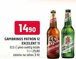 Terno Gambrinus patron 12 excelent 11 0,5l pivo světlý ležák nabídka