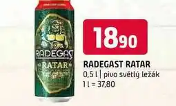 Terno Radegast ratar 0,5l pivo světlý ležák nabídka