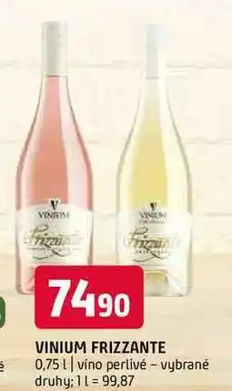 Terno Vinium frizzante 0,75l víno perlivé vybrané druhy nabídka